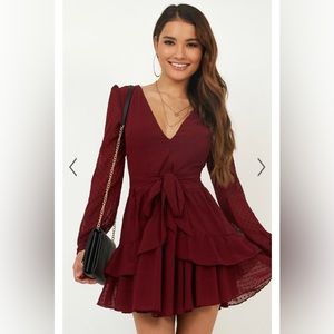 Showpo For a Rainy Day Ruffled Tiered Dress